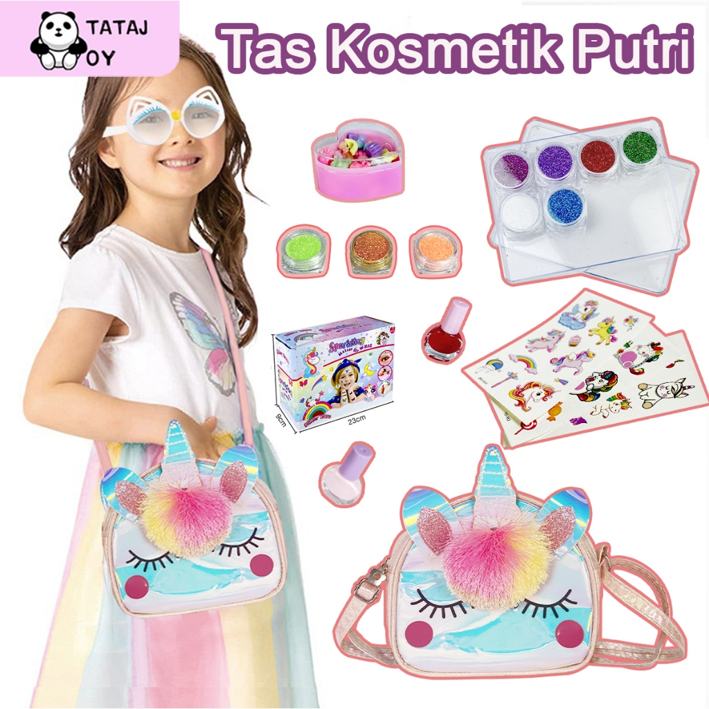 Tatajoy Mainan Tas Anak Cewek Mainan Makeup Tas Anak Cewek Lucu Unicorn Mainan Makeup Anak Makeup Ma