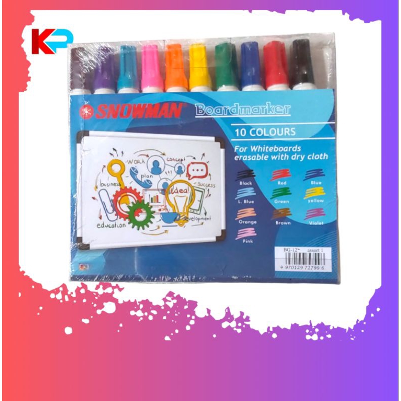 

SPIDOL PAPAN TULIS/ BOARDMARKER SNOWMAN WARNA PER SET (10 warna)