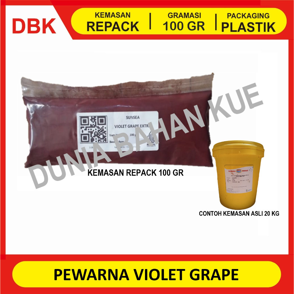 

PEWARNA MAKANAN FOOD GRADE VIOLET GRAPE / UNGU || 100 GR