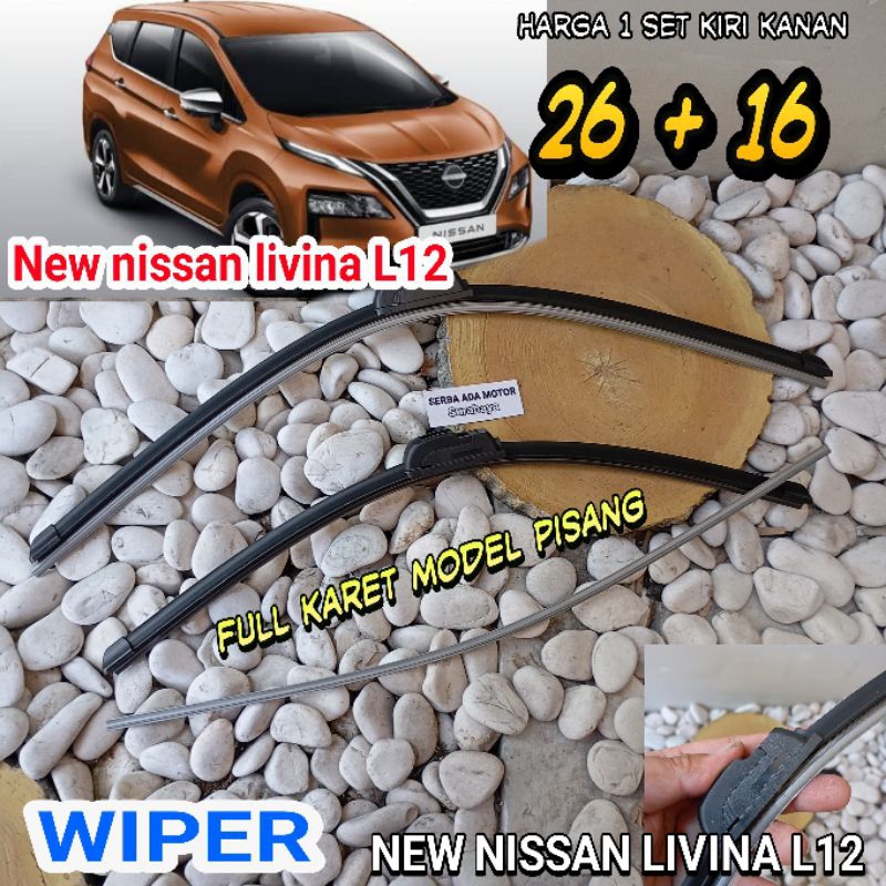WIPER DEPAN NEW NISSAN LIVINA L12 WIPER FRAMELESS LIVINA L12 1 SET DEPAN