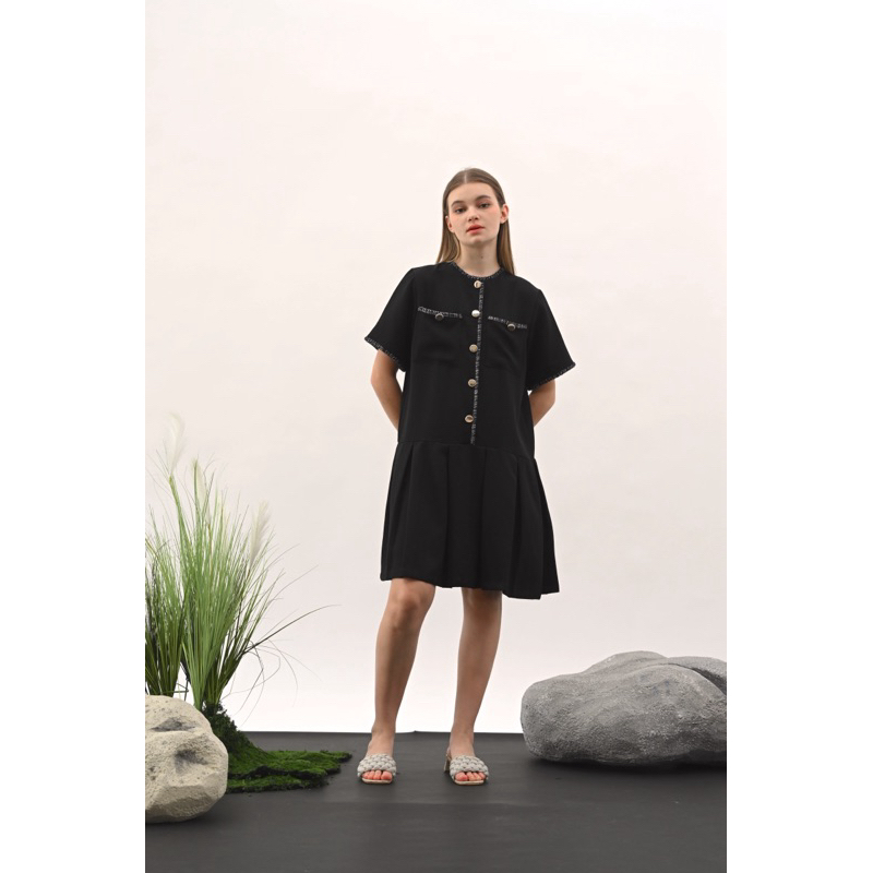 CMYK / DIONE DRESS BLACK / Dress Wanita