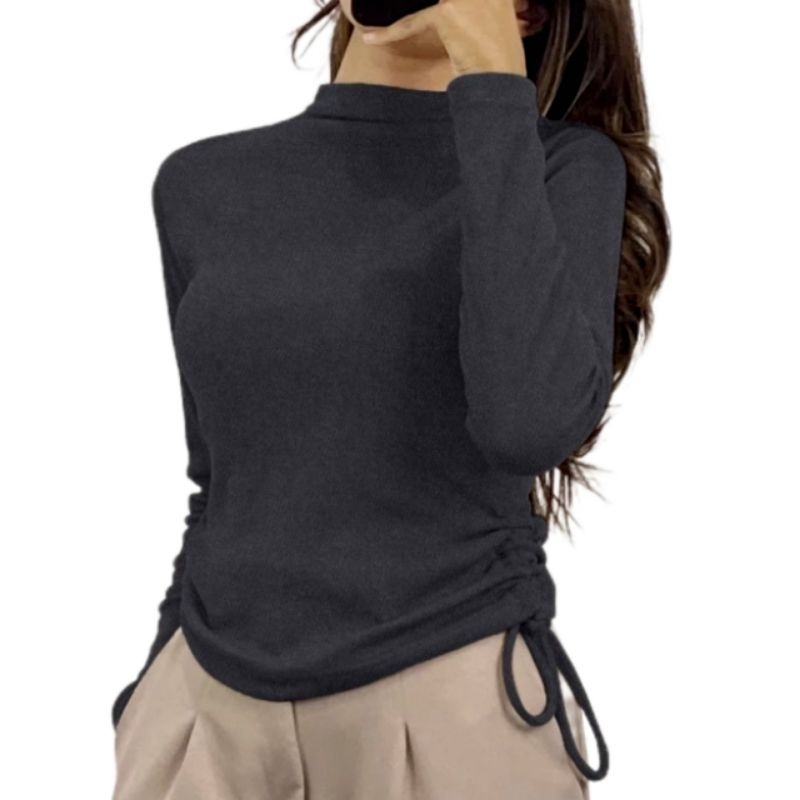 TOP BLOUSE SERUT / CROP TOP SERUT LENGAN PANJANG WANITA / CROP TOP PEREMPUAN