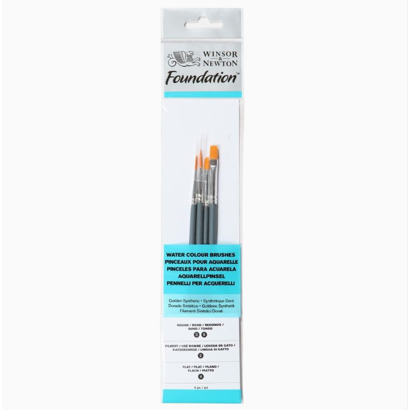 

Kuas Foundation Water Colour Brush Set 4 Golden Synthetic Winsor & Newton 5295014