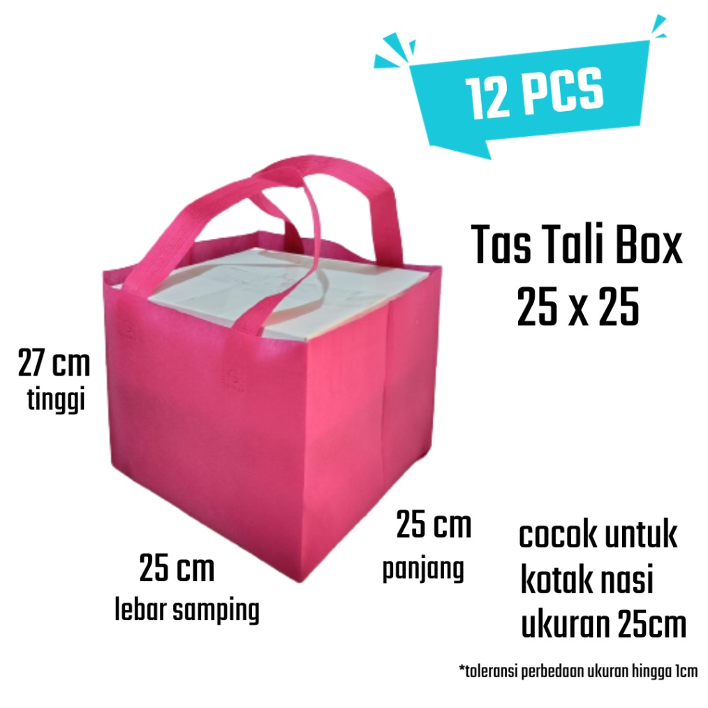 

Termurah LUSINAN Tas hajatan box kotak nasi 25x25 spunbond isi 12pcs
