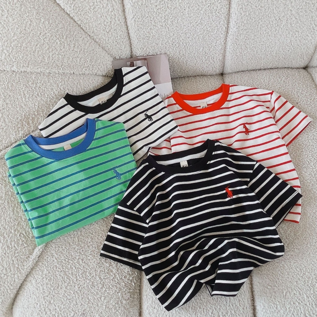 LR CT607 Kaos Tshirt Polo Kuda Lengan Pendek Anak Laki-laki & Perempuan | Atasan Baju Anak Unisex