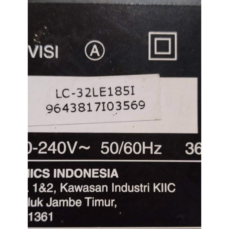 sparpate onderdil PSU tv Sharp Aquos LC32LE185I powersupply power supply power sapply regulator smps