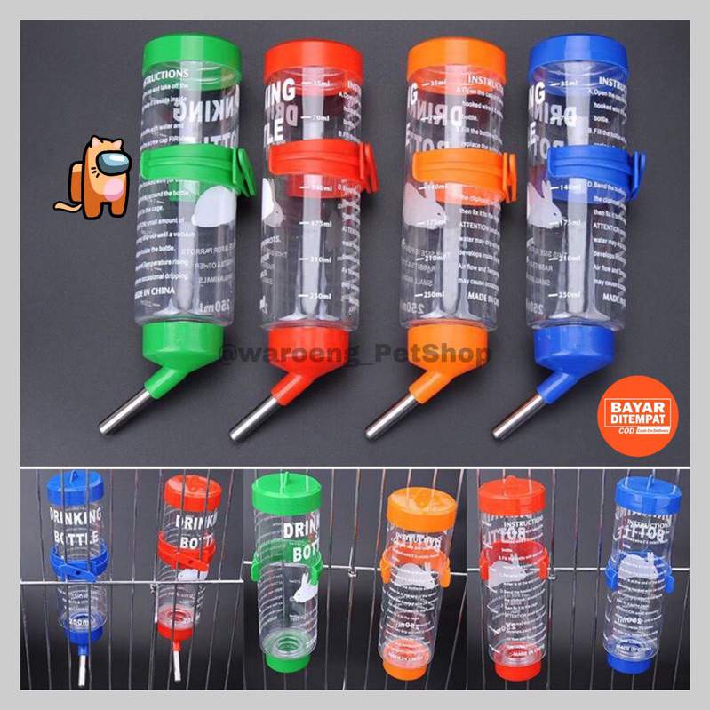 Botol Minum Kelinci Hamster 250ml Tempat Minum Kelinci 80ml Tempat Minum Kucing Botol Minum Kelinci 