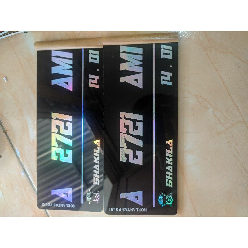 Plat nomor motor akrilik hitam hologram