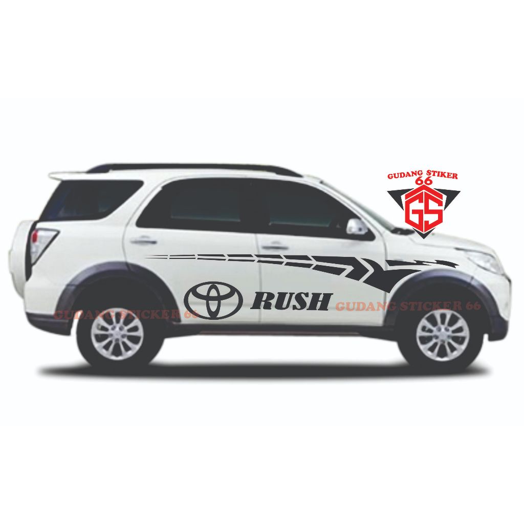 stiker mobil RUSH stiker stiker list body samping mobil RUSH