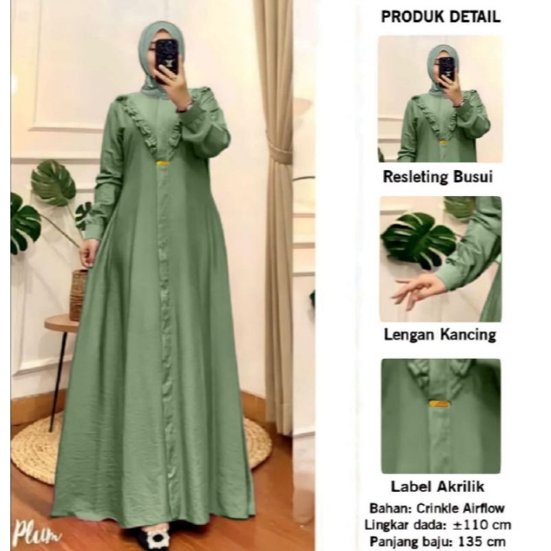 Gamis Citra Maxi Crinkle Airflow Terbaru // Gamis Lebaran Wanita Muslim Terbaru