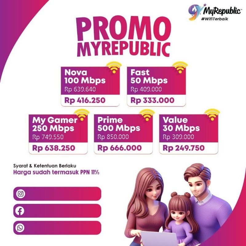 Pemasangan WIFI MyRepublic Area Tegal Brebes