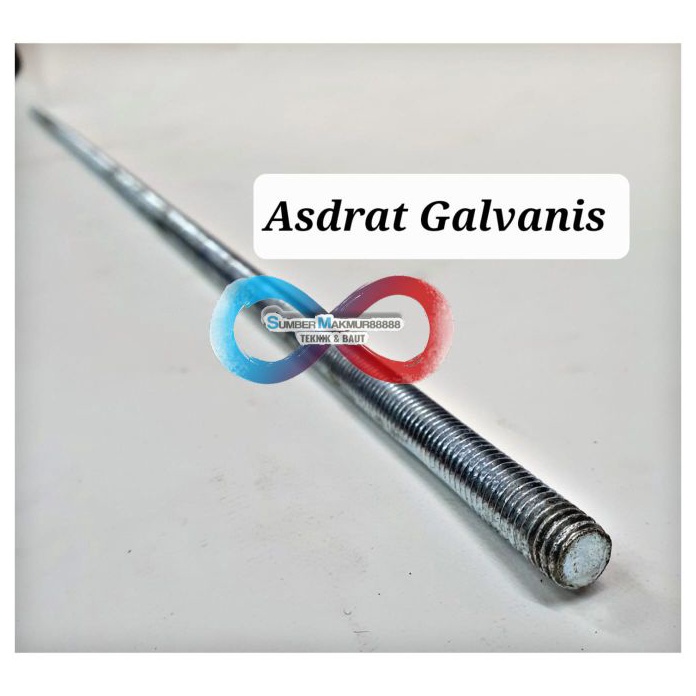 1111 Asdrat Galvanis Putih M 8 Baut Stud Bolt Full As drat