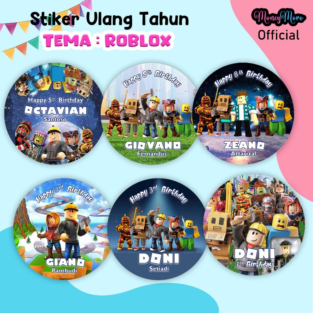 

MoneyMoro Stiker Ulang Tahun Bulat Tema ROBLOX