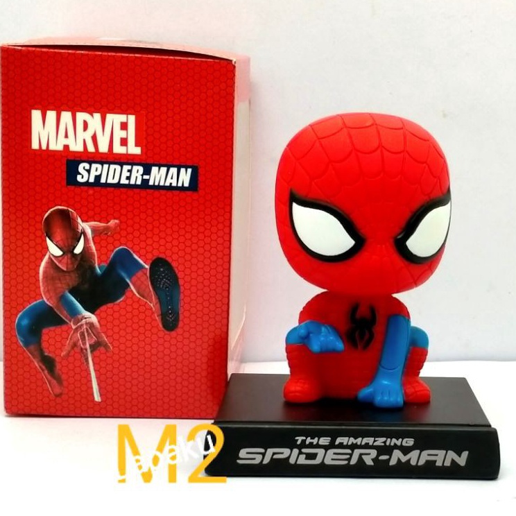 MiniaturPajangan Dashboard Mobil Bobblehead Spiderman