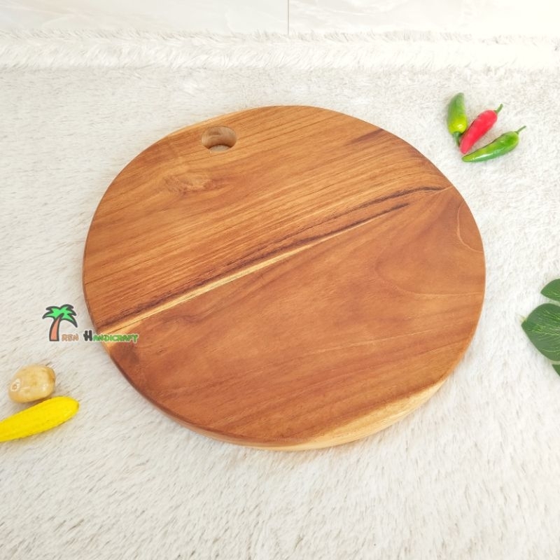 ARENHANDICRAFT Talenan lubang bulat kayu jati