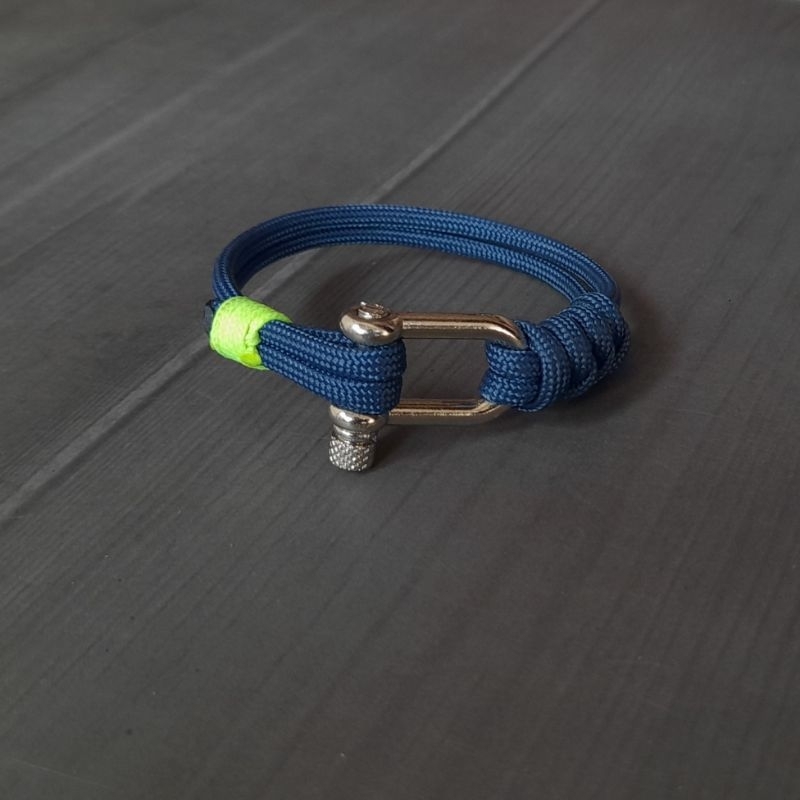Gelang Pria Keren Cowok Laki Tali tenun Etnik Survival Bracelet Nautical Shackle Premium Murah Gelan