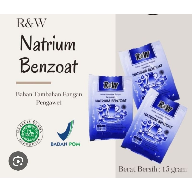 

BAHAN KUE PENGAWET MAKANAN NATRIUM BENZOAT R&W 15gr