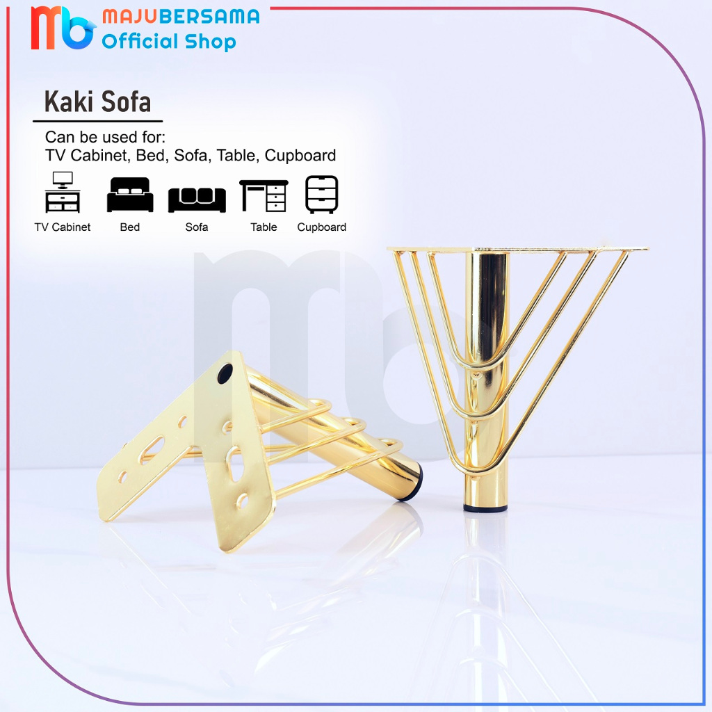 Kaki Sofa Besi ULIR Gold 15cm & 20cm - Kaki Meja Lemari Kursi Minimalis Luxury/harga 1 pcs