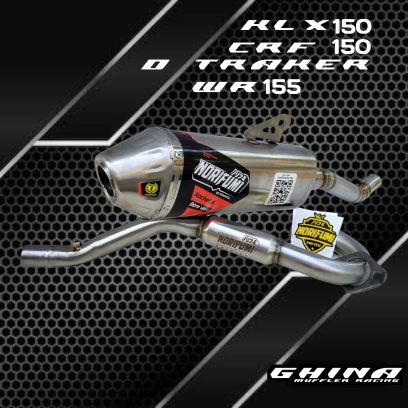 knalpot norifumi rocket4 crf150 knalpot rocket 4 klx150 rocket 4 d tracker wr 155 knalpot norifumi r