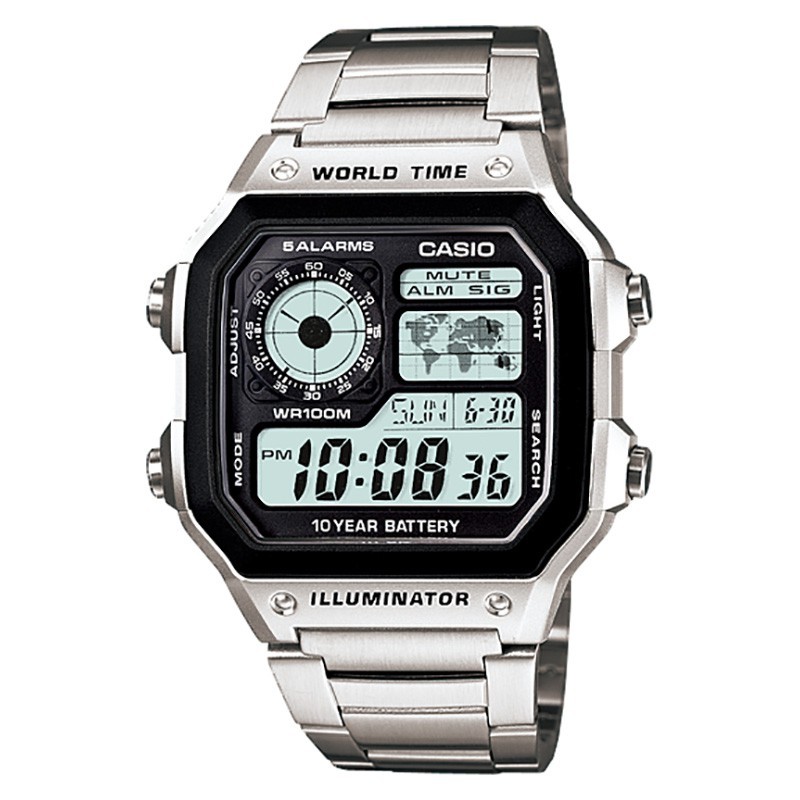Jam Tangan Pria Tali Rantai Casio CS AE-1200WHD-1AVDF