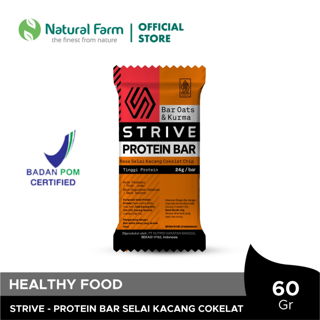 

Strive Protein Bar Selai Kacang Cokelat - 60gr