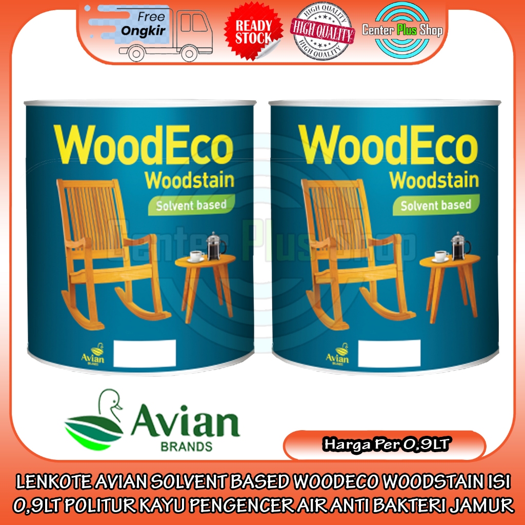 LENKOTE AVIAN BRANDS SOLVENT BASED WOODECO WOODSTAIN ISI 0,9LT POLITUR KAYU PENGENCER AIR ANTI BAKTE