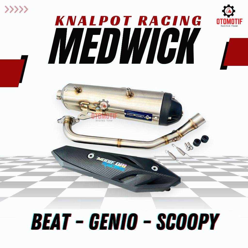 BEAT-Knalpot Racing Full Stainless - Medwick Knalpot Standar Racing - BEAT FI - GENIO - SCOOPY FI ES