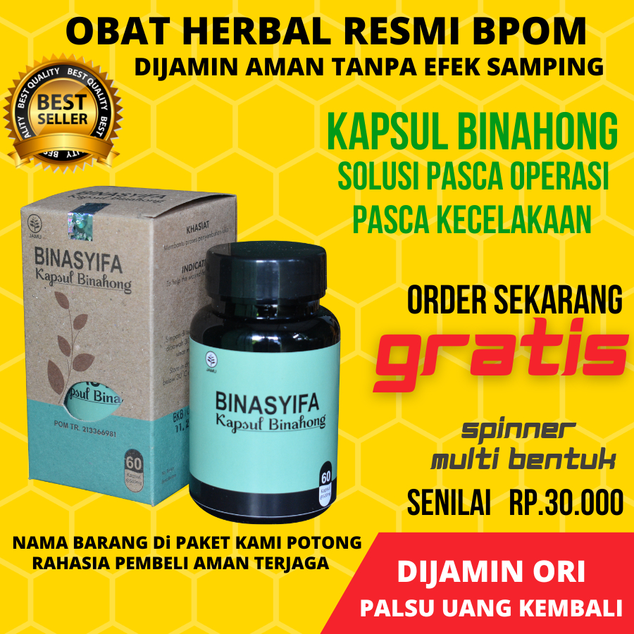 KAPSUL BINAHONG Binasyifa Kapsul Ekstrak Daun Binahong Asli Kapsul Original BPOM Obat Luka Bakar Men