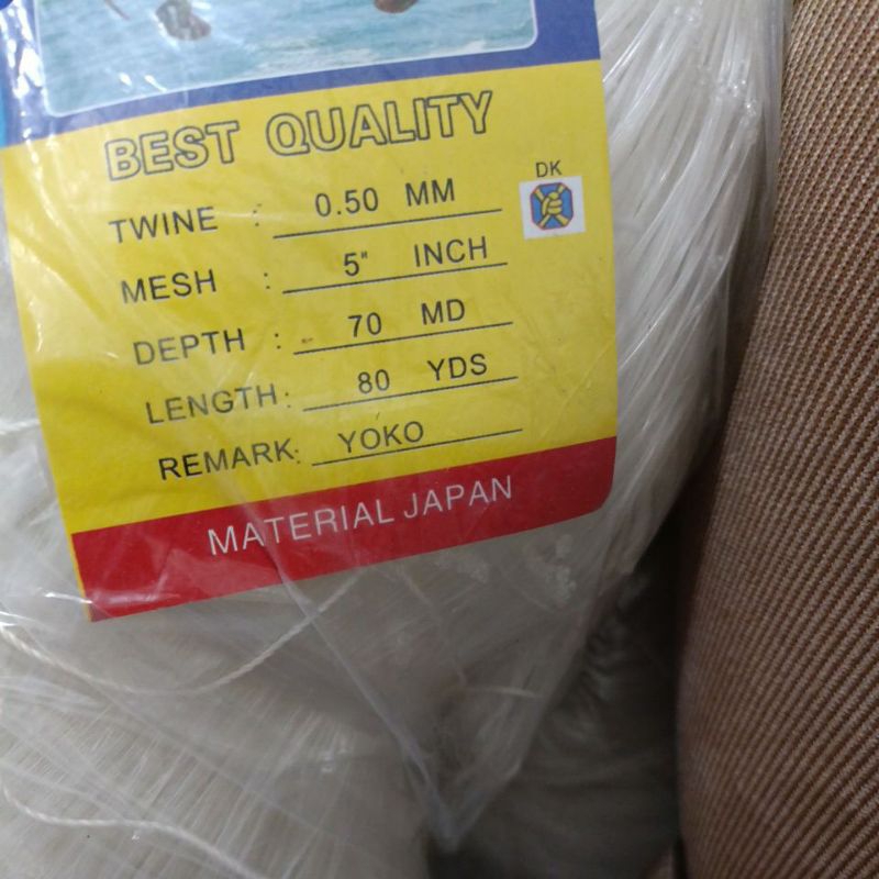 Jaring Ikan Senar Nilon 5 Inch, Panjang 70 Meter Tinggi 8.7 Meter untuk Memancing