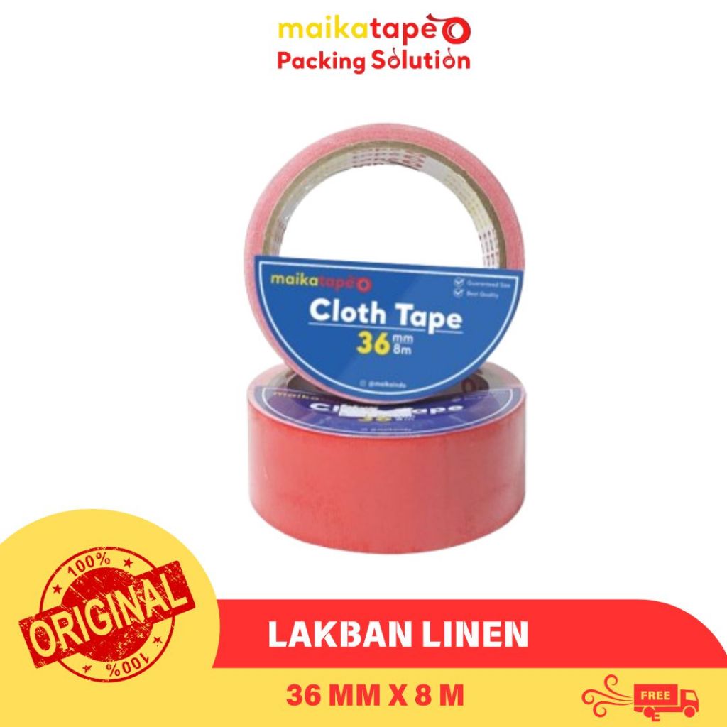 

CLOTH TAPE/ LAKBAN LINEN MERAH MAIKATAPE 36MM (1 ROLL)