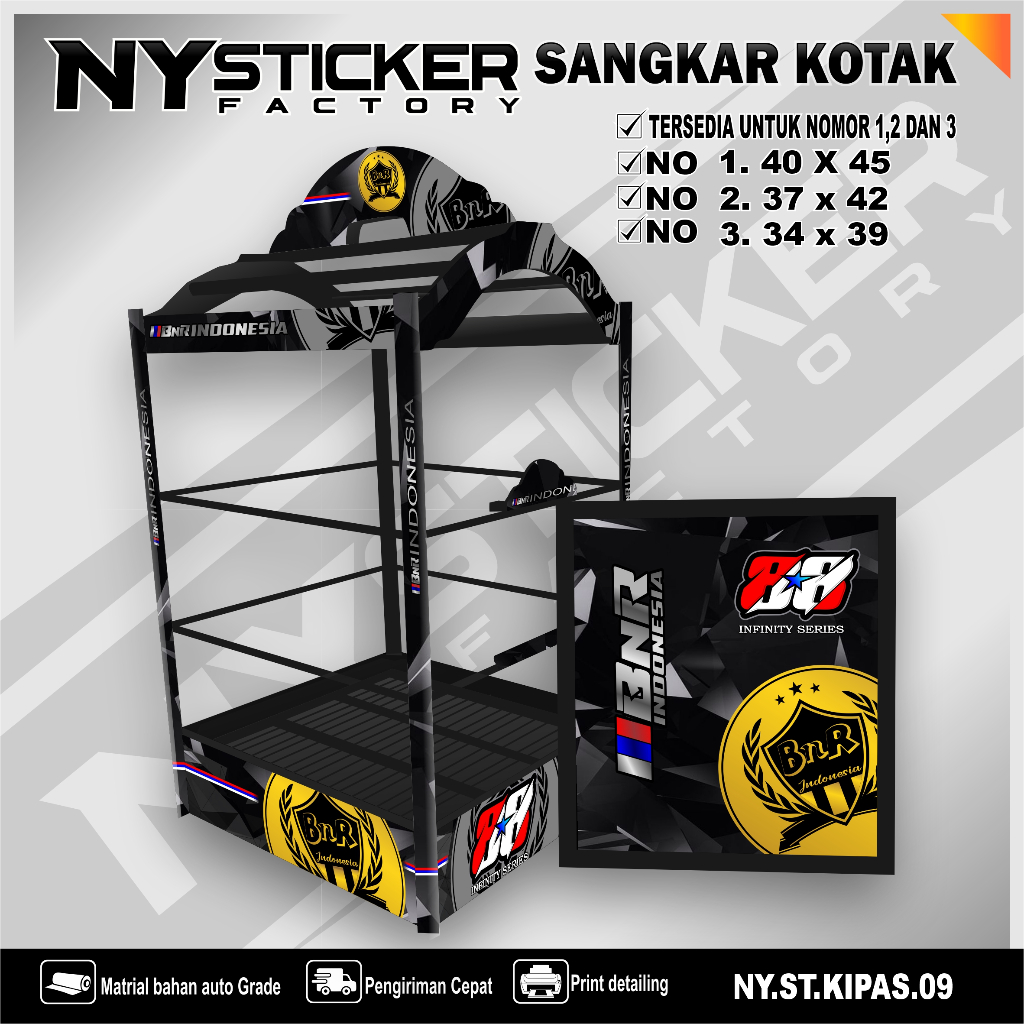 Stiker Decal Sangkar Kipas Kotak Sticker Sangkar burung kotak kacer,pentet No. 1, 2, 3