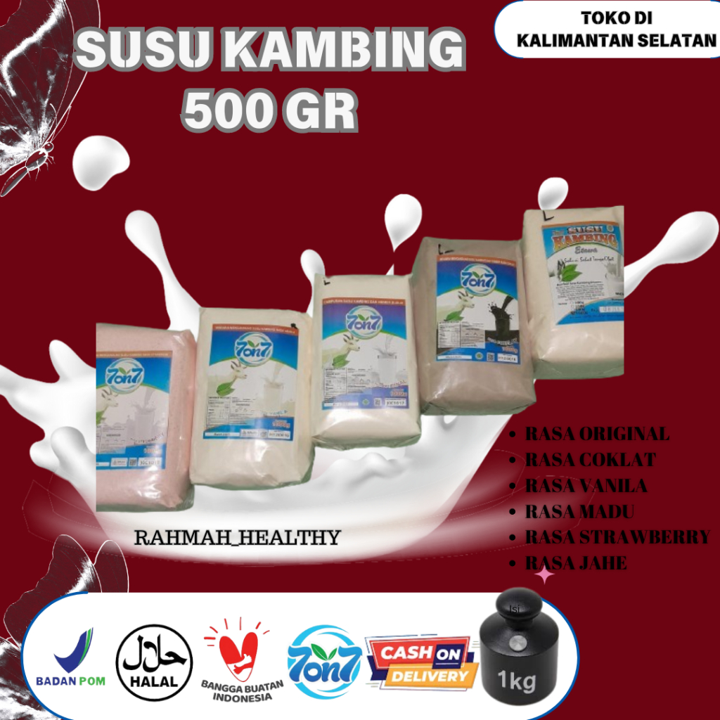 

SUSU KAMBING ETAWA FULL CREAM 500 gr RASA ORIGINAL, VANILA, COKLAT, JAHE, MADU