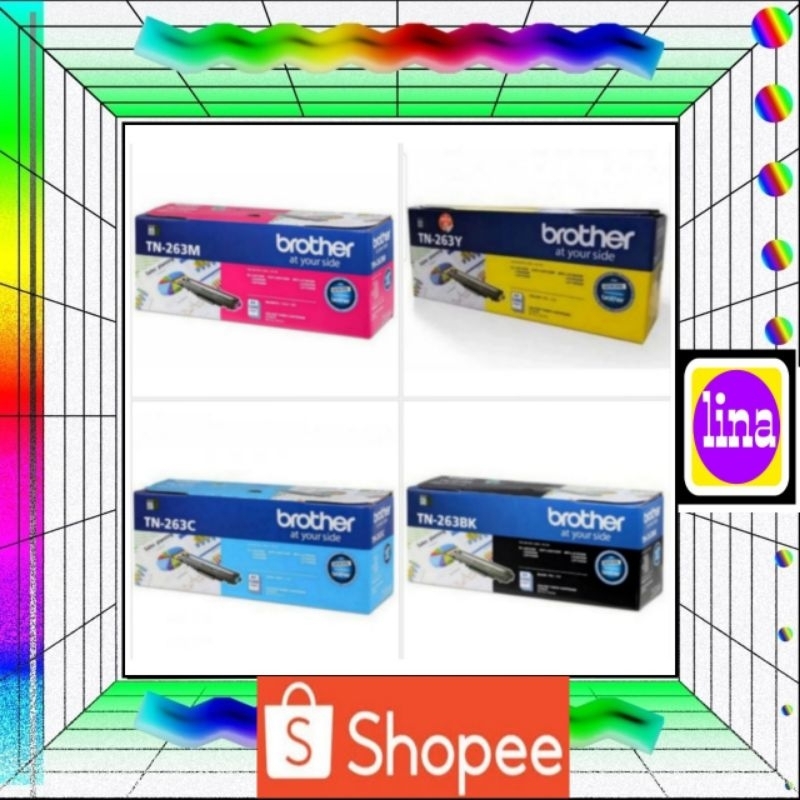 PAKETAN TONER BROTHER TN-263BK TN-263C TN-263Y TN-263M ORIGINAL