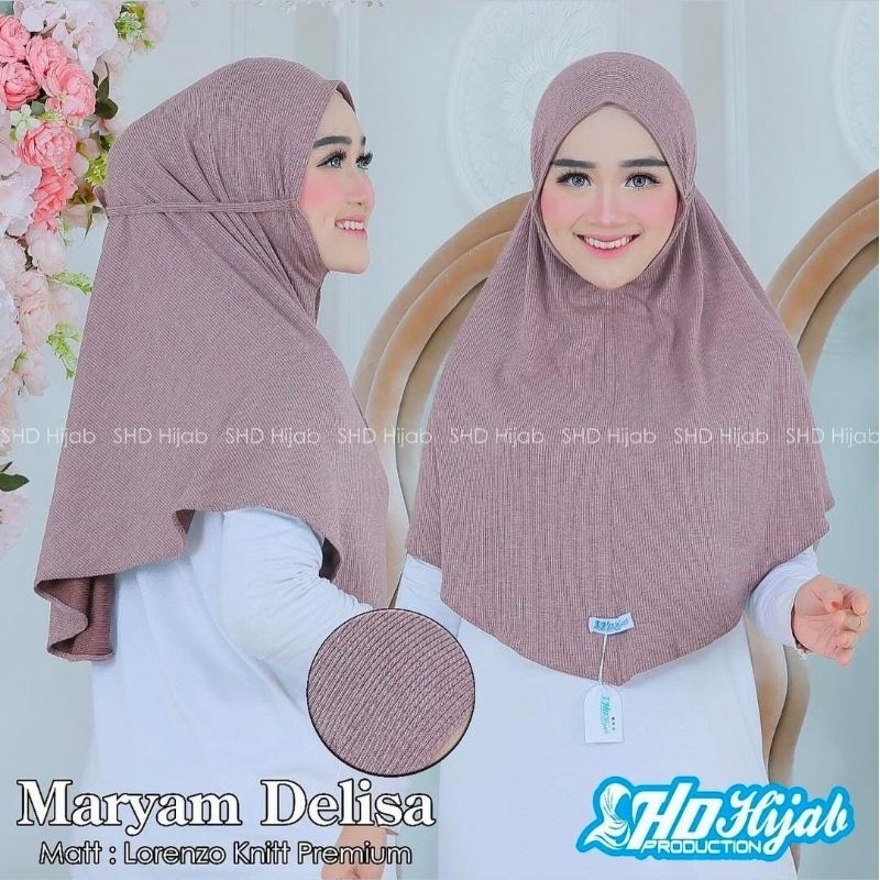 Jilbab instan SHD Bergo tali Delisa knite