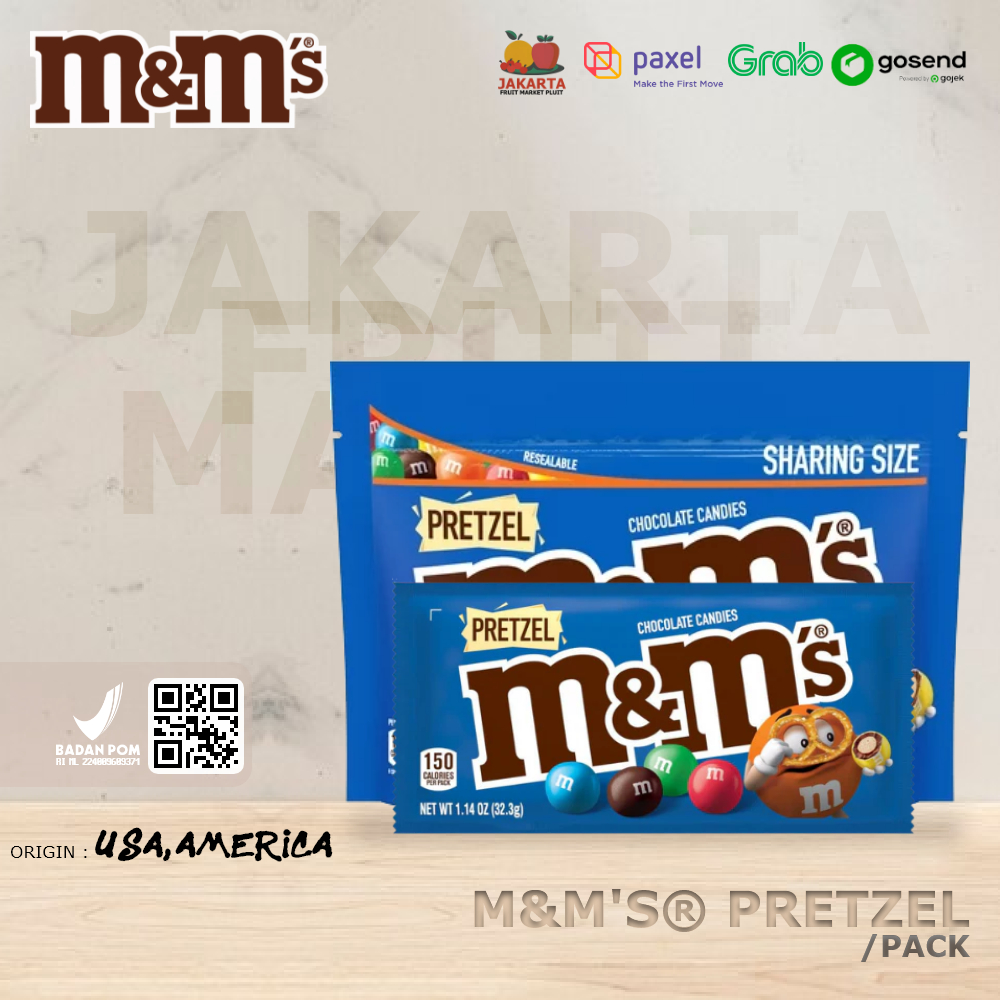 

M&M'S PRETZEL Chocolate candy permen Coklat mnm Import USA