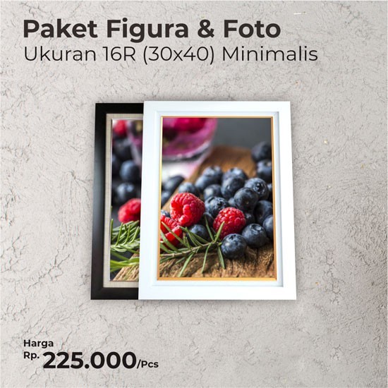PAKET Pigura Figura Bingkai Frame & Cetak Foto 16R