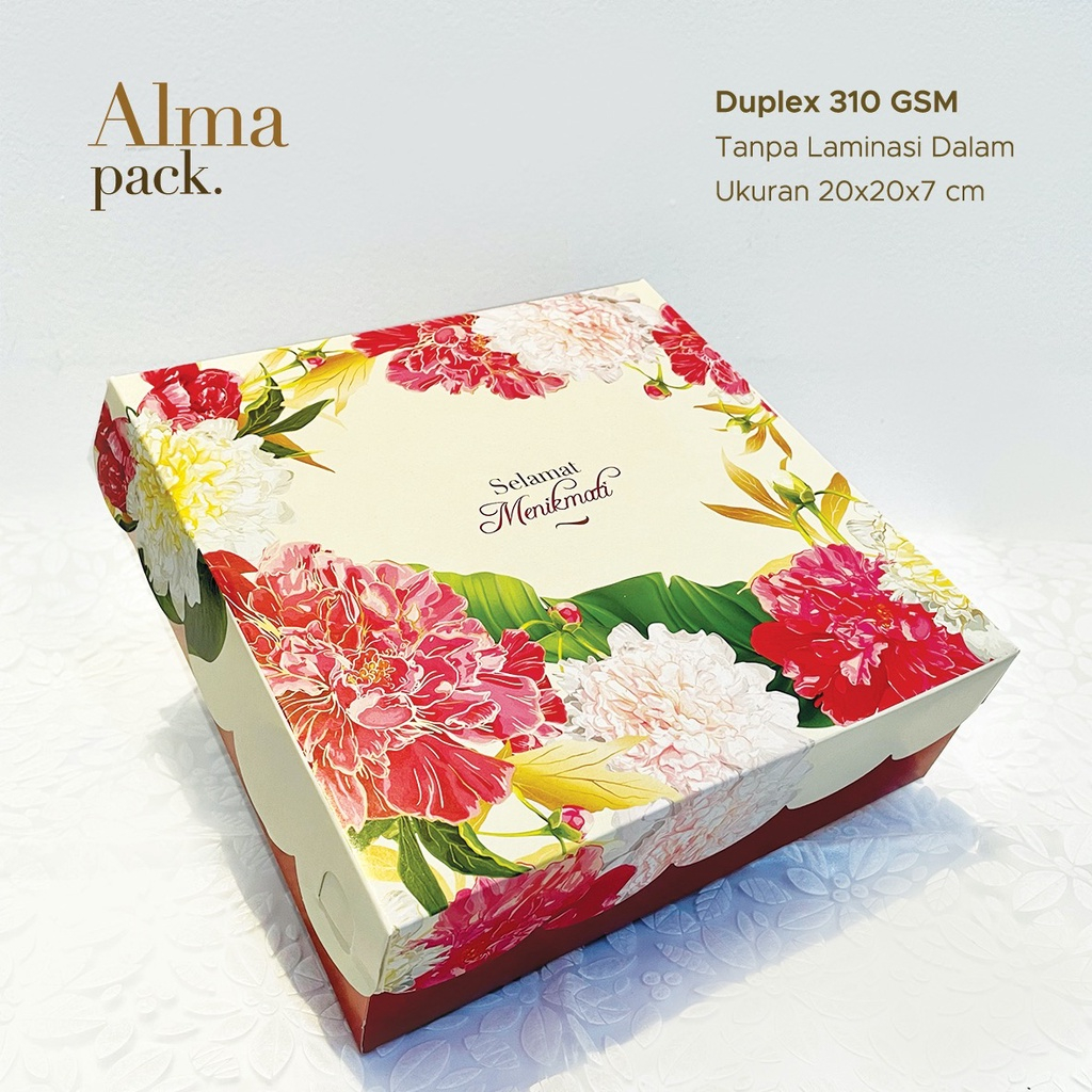 

Dus Kotak Nasi Motif RED FLOWER Ukuran jadi P20 L20 T7 cm