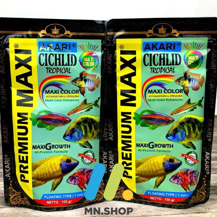 Akari Premium Maxi Cichlid 1Gram Pelet Akari  Pelet Cichlid  Pelet Ikan