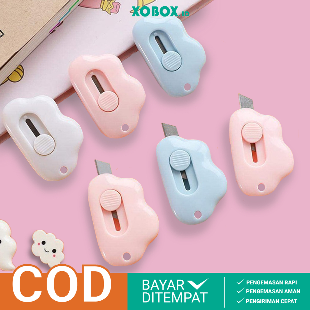 

Fidianmarpstores~Cutter Mini Bentuk Awan Lucu Pisau Kecil Pemotong Kertas Portable ATK002