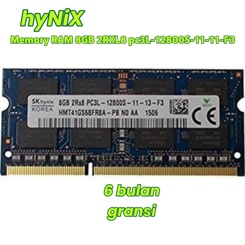 Memory Ram 8GB 2RX8 pc3L 12800S-11-11-F3