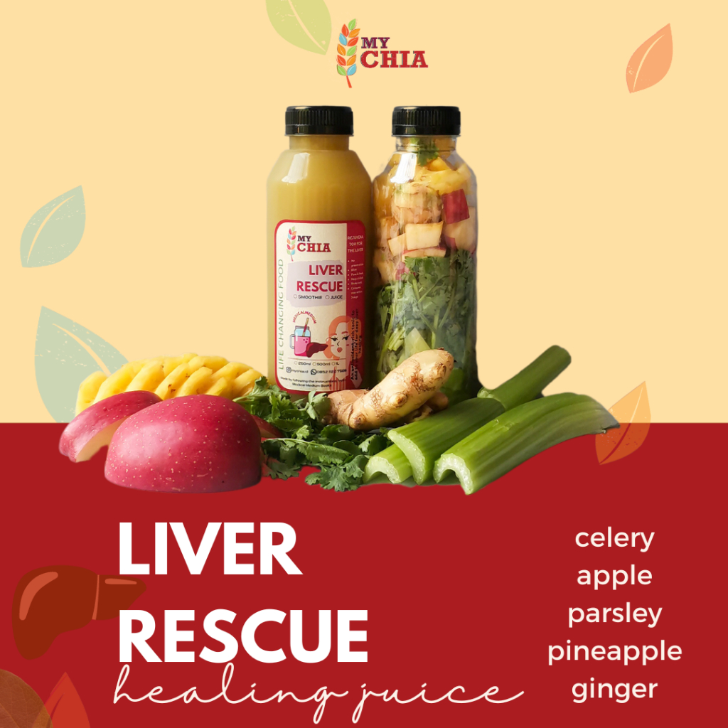 

Liver Rescue Healing Juice 1 Liter Jus untuk hati Cold Pressed My Chia