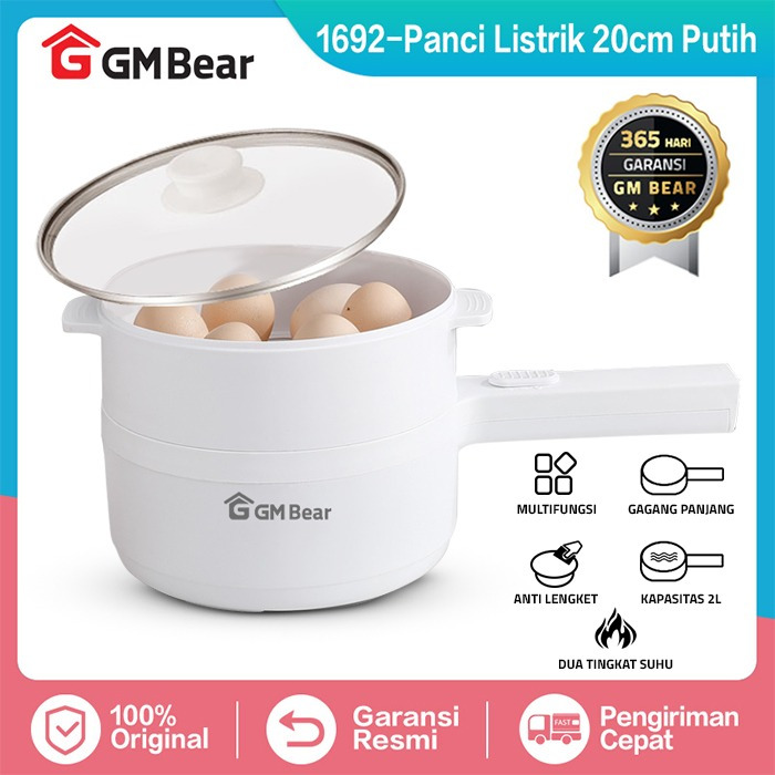 GM Bear Panci Listrik 3 in 1 1692 - Panci Listrik Serbaguna Panci Listrik Low Watt