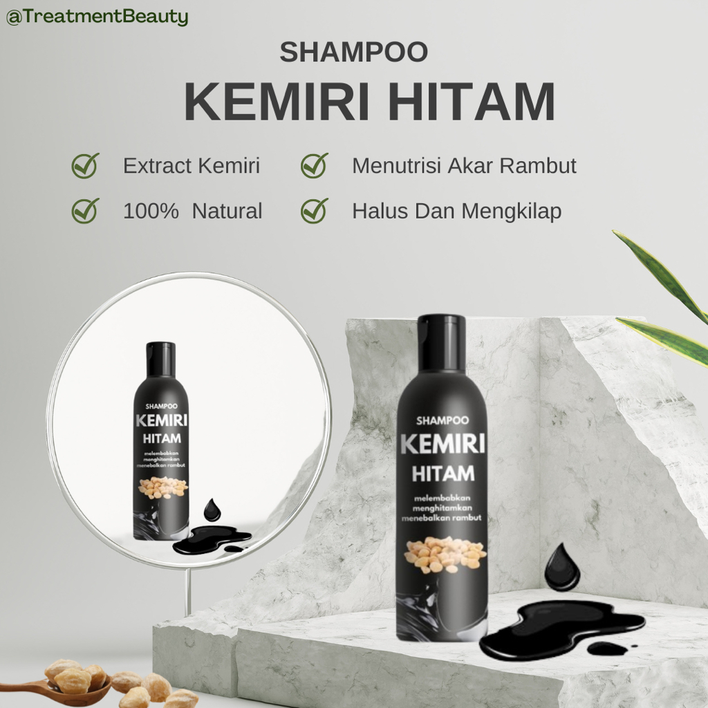 shampoo kemiri hitam penumbuh rambut rontok penghitam rambut beruban anti hair fall hair treatment o