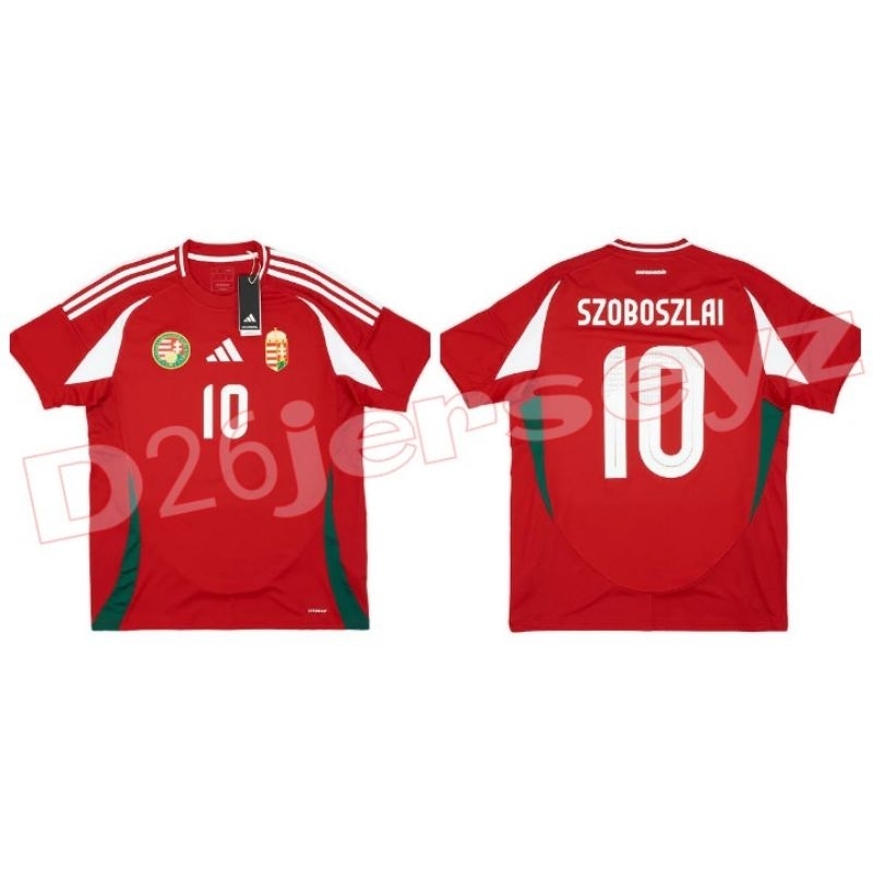 Jersey Hungaria Home 2024 / 2025 + Cetak Nama Nameset SZOBOSZLAI 10 / Custom