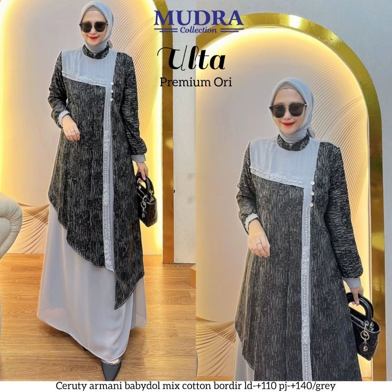 [LD 110] ULTA DRESS GAMIS WANITA PESTA MEWAH BAHAN CERUTY ARMANI ORI BY MUDRA HIJAB