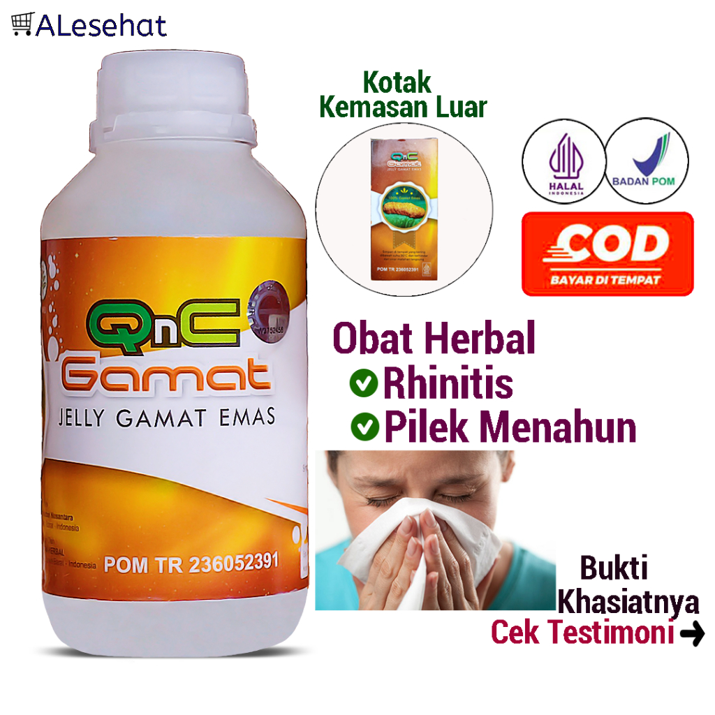 Obat Radang Hidung & Pilek Menahun untuk Anak & Dewasa Qnc Jelly Gamat