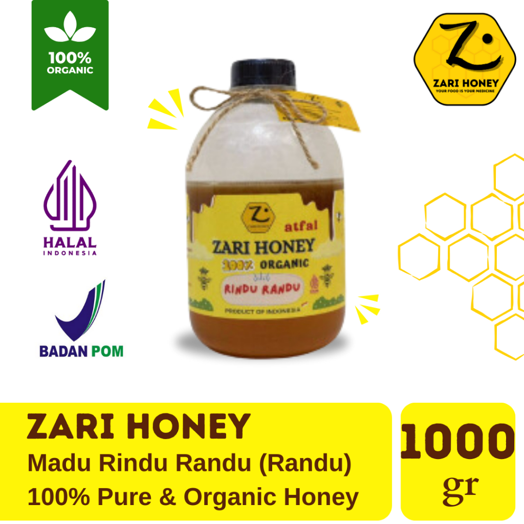 

Zari Honey Madu Rindu Randu (Randu) 1000gr 100% Madu Organik