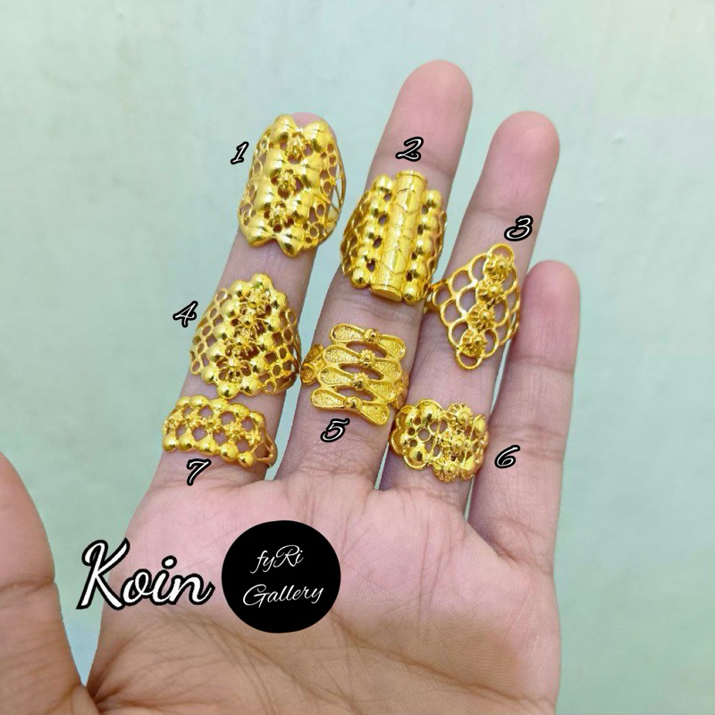Cincin emas 22K tanpa surat model pengganti emas 24K