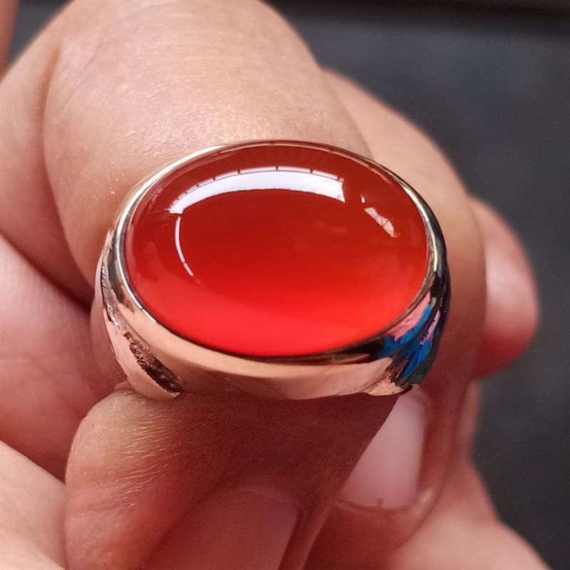 Batu Red Raflesia Anti Dyed - Red Orange Carnelian Chalcedony