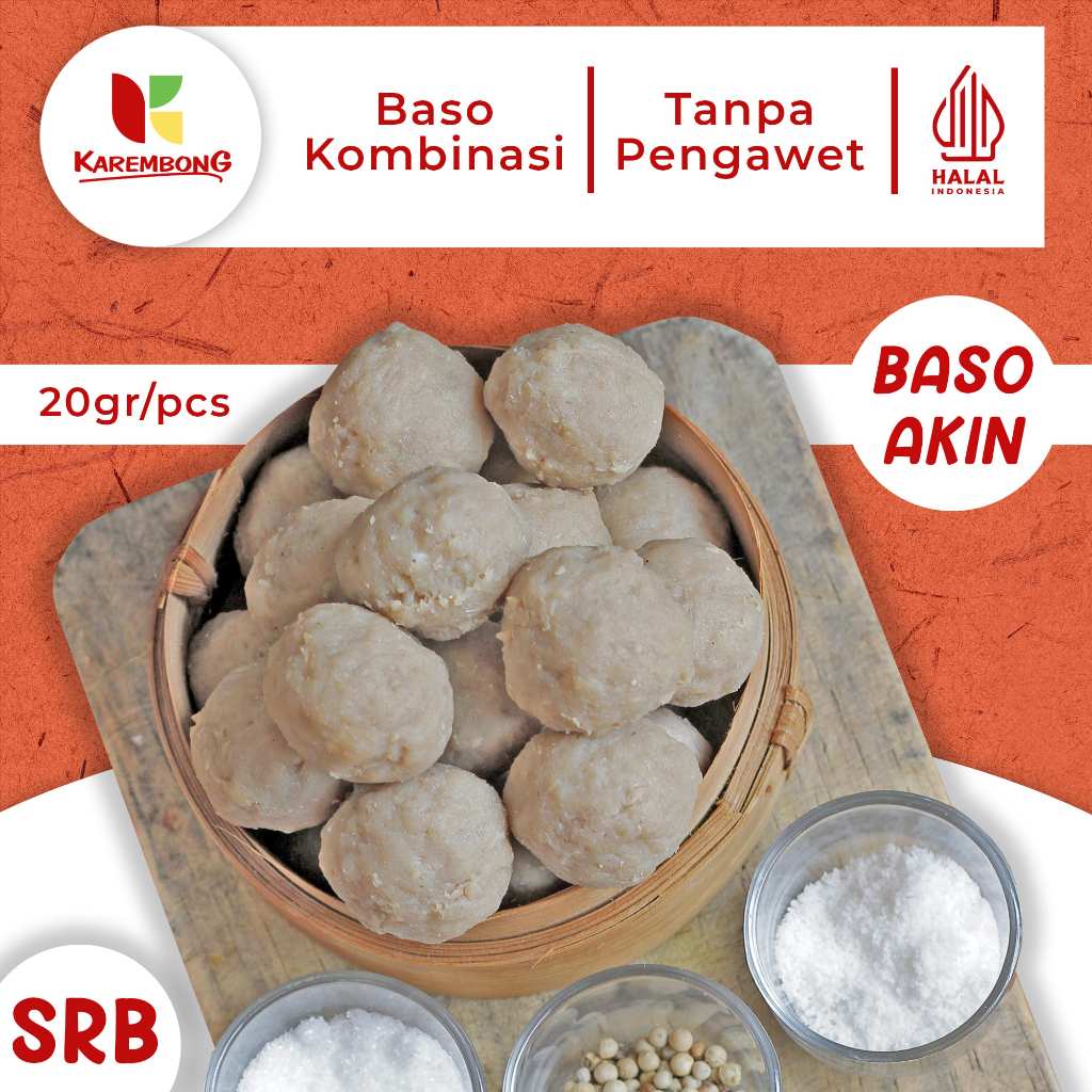 

Baso/Bakso sapi /Baso kombinasi Ukuran Sedang (Baso Akin)